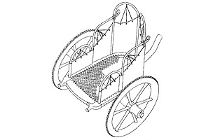 Ricostruzione di uno dei più antichi cocchi italici noti (720-710 a.C. circa), da una tomba principesca di guerriero della necropoli di Castel di Decima, Roma.