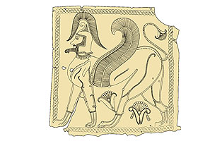 Restituzione grafica vettoriale della decorazione di alcune lamine.