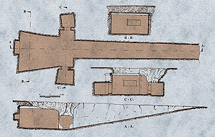 Pianta e sezioni della tomba XI.