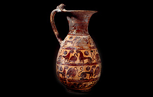 Olpe etrusco-corinzia del Pittore Vitelleschi. Tarquinia, Museo Archeologico.