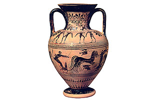 Anfora a figure nere del Pittore di Micali. Copenhagen, Ny Carlsberg Glyptotek.